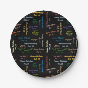Prato De Papel Papelão, 15 de outubro, Aniversário