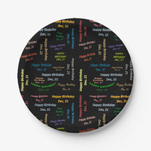 Prato De Papel Papelão, 21 de dezembro, Aniversário