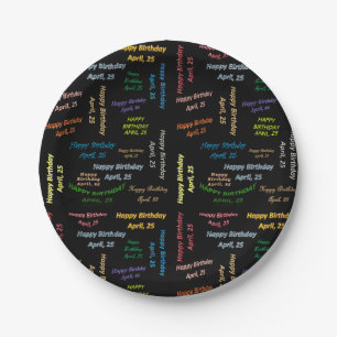 Prato De Papel Papelão, 25 de abril, Aniversário