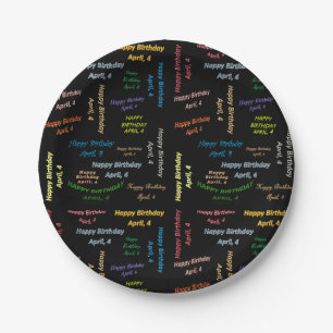 Prato De Papel Papelão, 4 de abril, aniversário