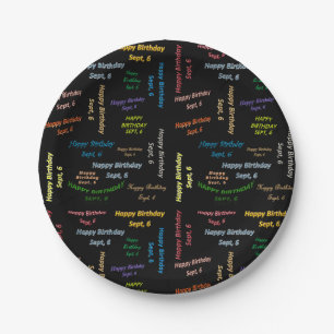 Prato De Papel Papelão, 6 de setembro, Aniversário