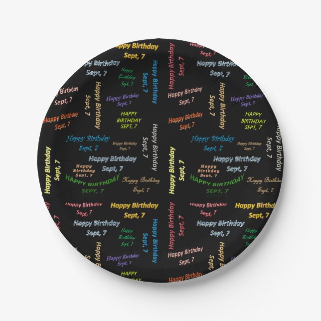 Prato De Papel Papelão, 7 de setembro, Aniversário (Frente)