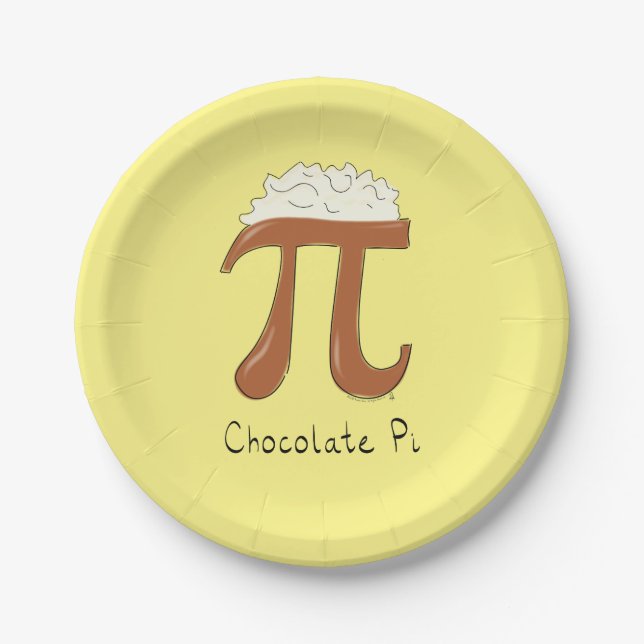 Prato De Papel Papelão de Chocolate Pi Cute Math Pi Day (Frente)