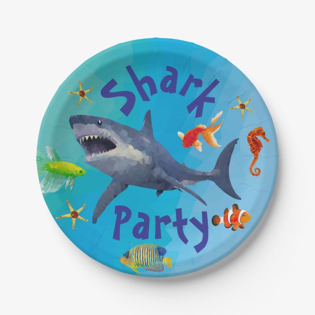 Prato De Papel Papelão de Tubarão (Frente)