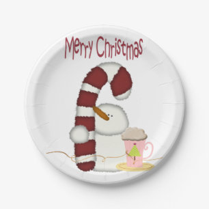 Prato De Papel Papelão, Feliz Natal, Cappuccino