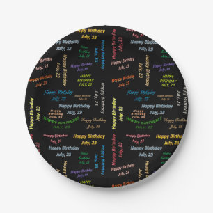 Prato De Papel Papelão julho, 23 Aniversário