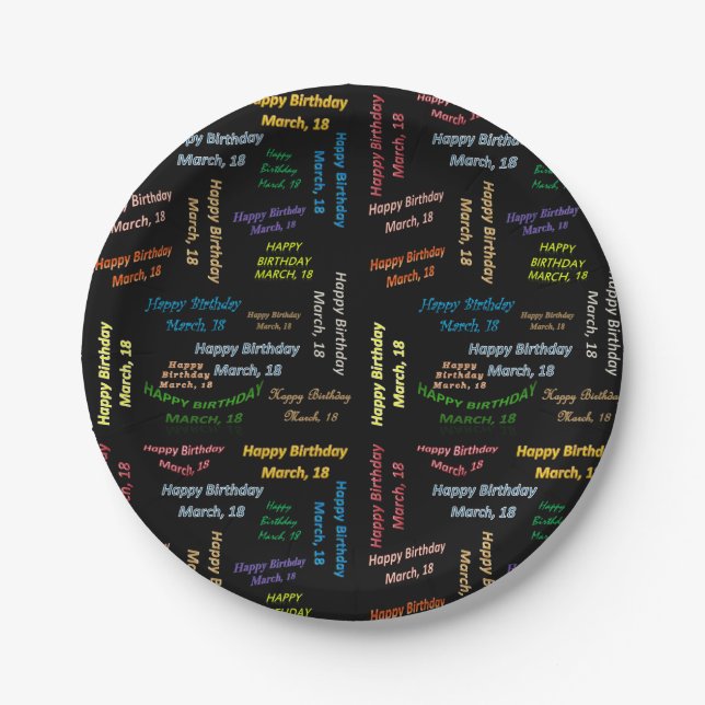 Prato De Papel Papelão Marcha, 18 Aniversário (Frente)