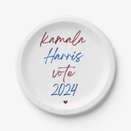 Prato De Papel Papelão para Kamala Harris 2024