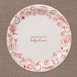 Prato De Papel Paper Party Plates | Mamma Mia Italian Baby Shower