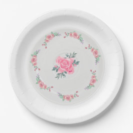 Prato De Papel Paper & Party Plates || Rose Garden Party Plate