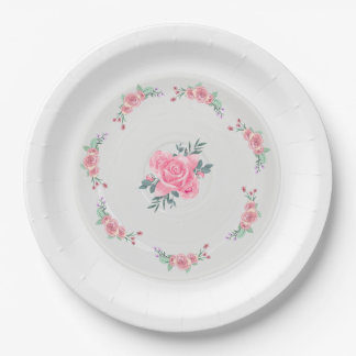 Prato De Papel Paper & Party Plates || Rose Garden Party Plate