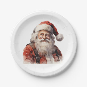 Prato de Papel (Paper Plate) Bom Velhinho