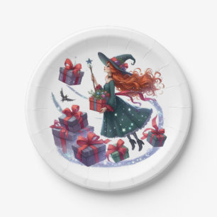 Prato de Papel (Paper Plate) Bruxa dos Presentes