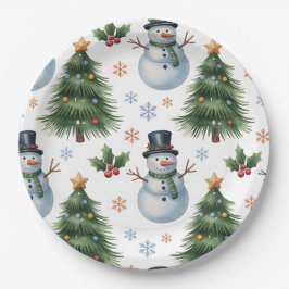 Prato De Papel Paper Plate-Christmas Tableware