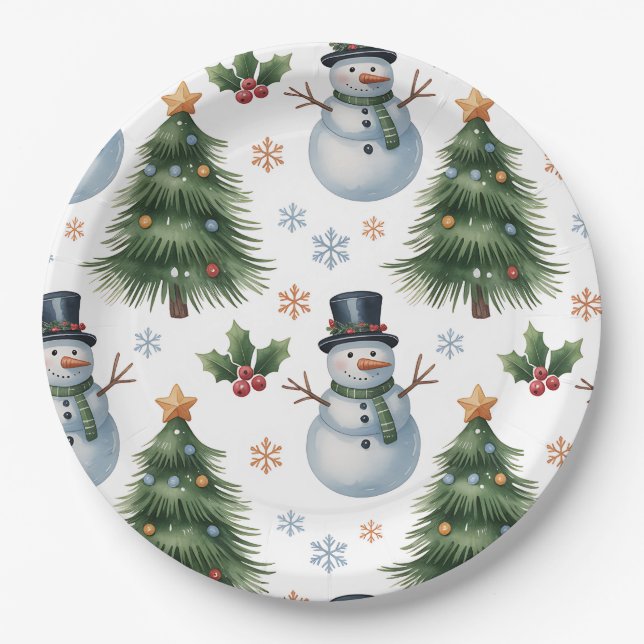 Prato De Papel Paper Plate-Christmas Tableware (Frente)