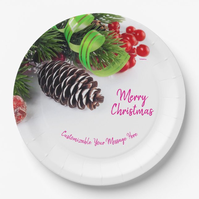 Prato De Papel Paper Plate Holidays 9" (Frente)