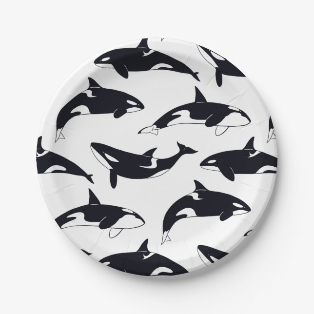 Prato De Papel paper plate orca (Frente)