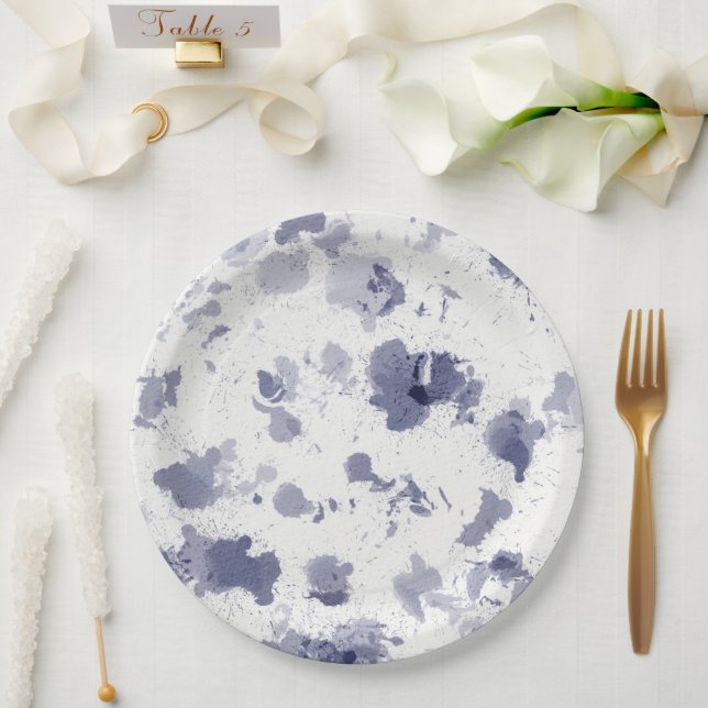 Prato De Papel Paper Plates 22,9 cm - Blue Pattern (Casamento)