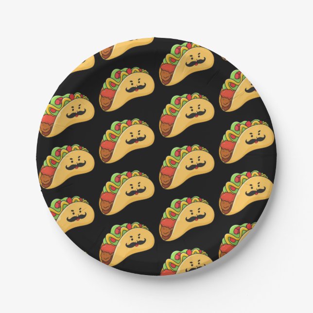 Prato De Papel Paper Plates, Black Tacos (Frente)