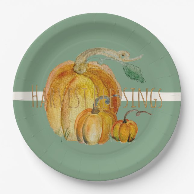 Prato De Papel Paper Plates: Harvest Blessings (Frente)