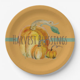 Prato De Papel Paper Plates: Harvest Blessings