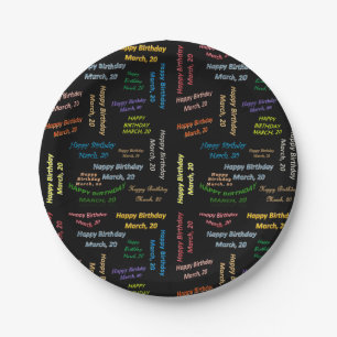 Prato De Papel Paper Plates March, 20 de aniversário