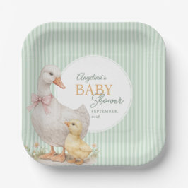 Prato De Papel Paper Plates Mother Goose and Gosling.