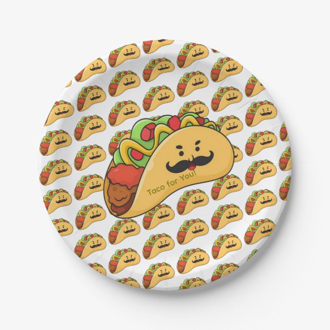 Prato De Papel Paper Plates,  Tacos for You! (Frente)