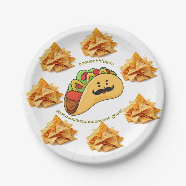 Prato De Papel Paper Plates,  Tacos Tortilla Chips (Frente)
