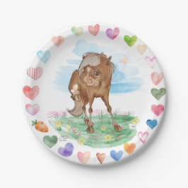 Prato De Papel Papierteller mit Pferdebild, Ponymotiv