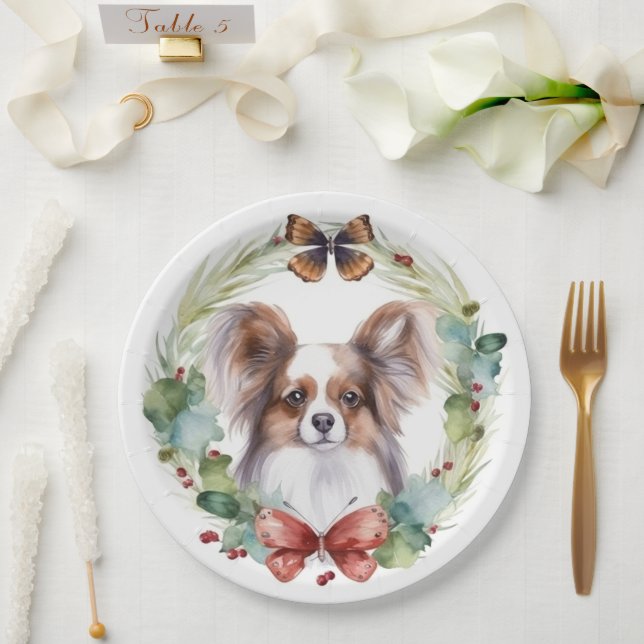 Prato De Papel Papillon Christmas Wreath Festivo Pup (Casamento)