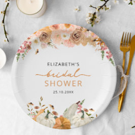 Prato de Papel para Chá de Noiva de Abóbora de Out