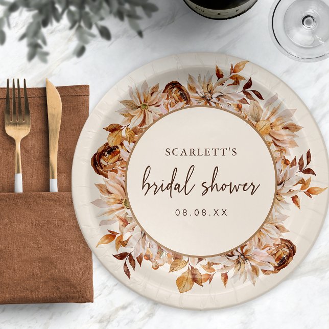 Prato de Papel para Chás de Noiva de Outono (Fall Bridal Shower Paper Plate
)