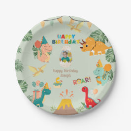 Prato de Papel para Festa de Aniversário de Dinoss