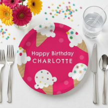 Prato de Papel para Festa de Aniversário de Sorvet