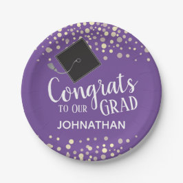 Prato De Papel Parabéns ao nosso Formando com o nome personalizad