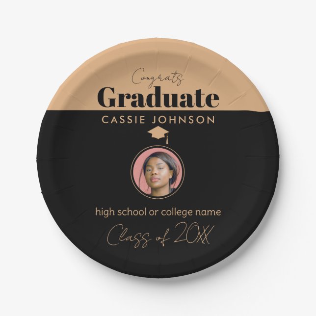 Prato De Papel Parabéns Classe de Formando de 2023 (Frente)