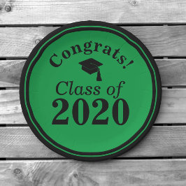 Prato De Papel Parabéns Classe de Preto Verde 2024