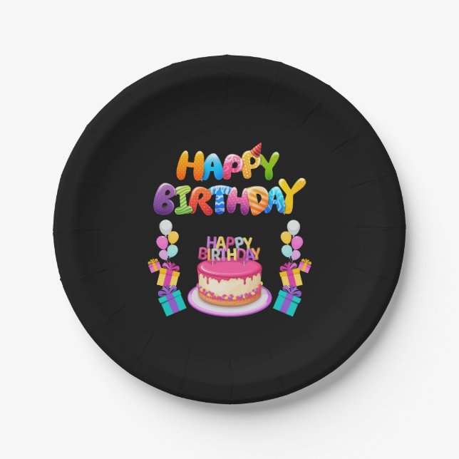Prato De Papel Parabéns, Confetti Paper Plates (Frente)