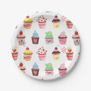 Prato De Papel Parabéns Cupcakes mistos