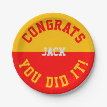 Parabéns de Graduação Vermelha e Dourada - Você Fe