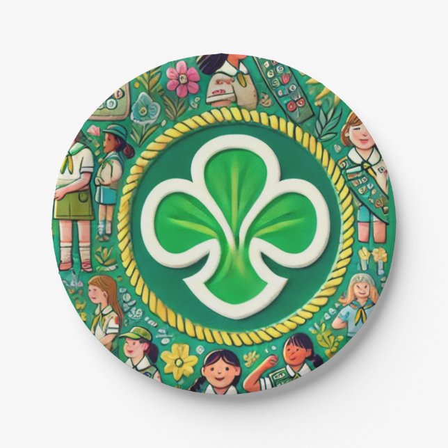 Prato De Papel Parabéns de Honra de Escoteiro no Carro Estrela Pr (Frente)