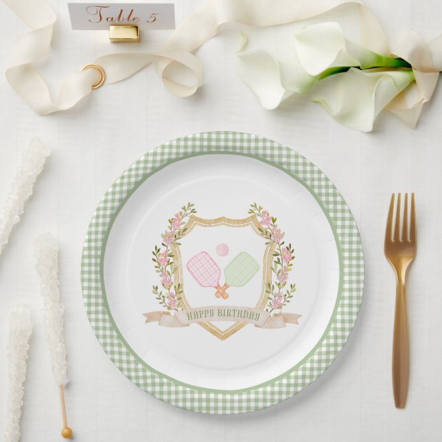 Prato De Papel Parabéns do Pickle Ball Feliz (Casamento)