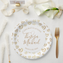 Prato De Papel Parabéns Dourados