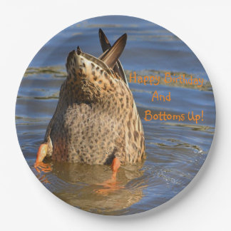 Prato De Papel Parabéns e Botões para Cima