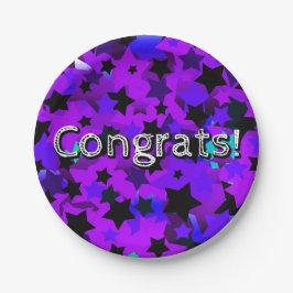 Prato De Papel Parabéns! Estrelas Punk