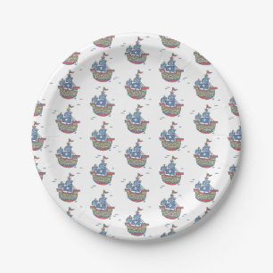 Prato De Papel Parabéns para navio pirata