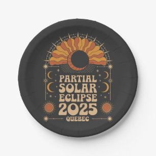 Prato De Papel Parcial Solar Eclipse 2025 Quebec Canadá
