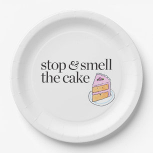 Prato De Papel Pare & cheire o bolo