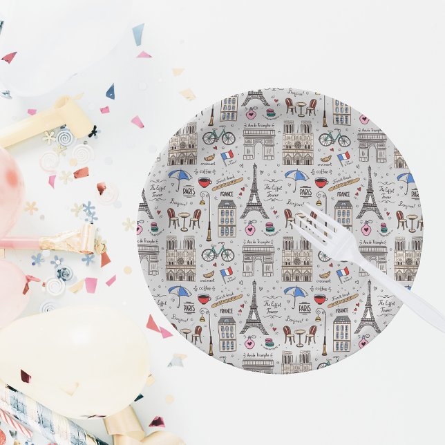 Prato De Papel Paris Doodles (Criador carregado)